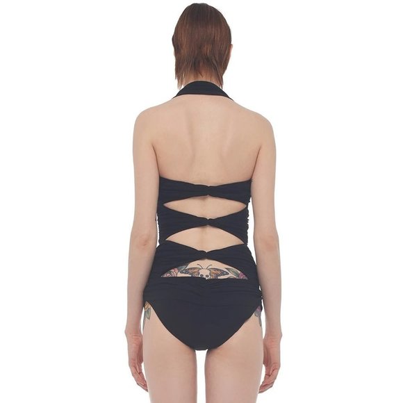 Norma KAMALI HIGH LEG PEEKABOO MIO BLACK - Picture 5 of 7